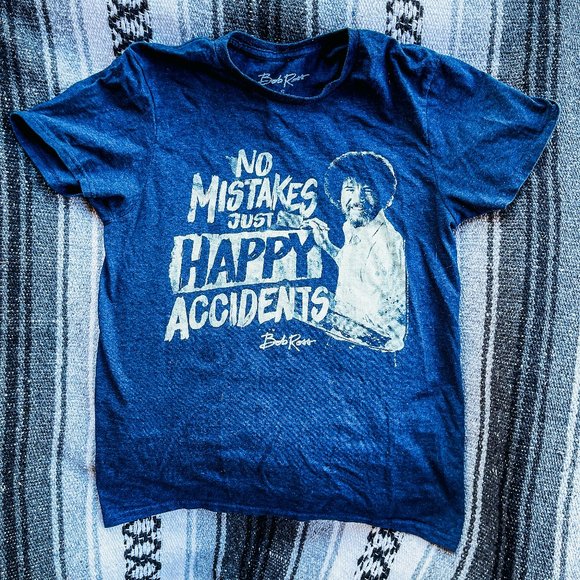 90s BOB ROSS T-SHIRT SZ SMALL - Picture 1 of 3